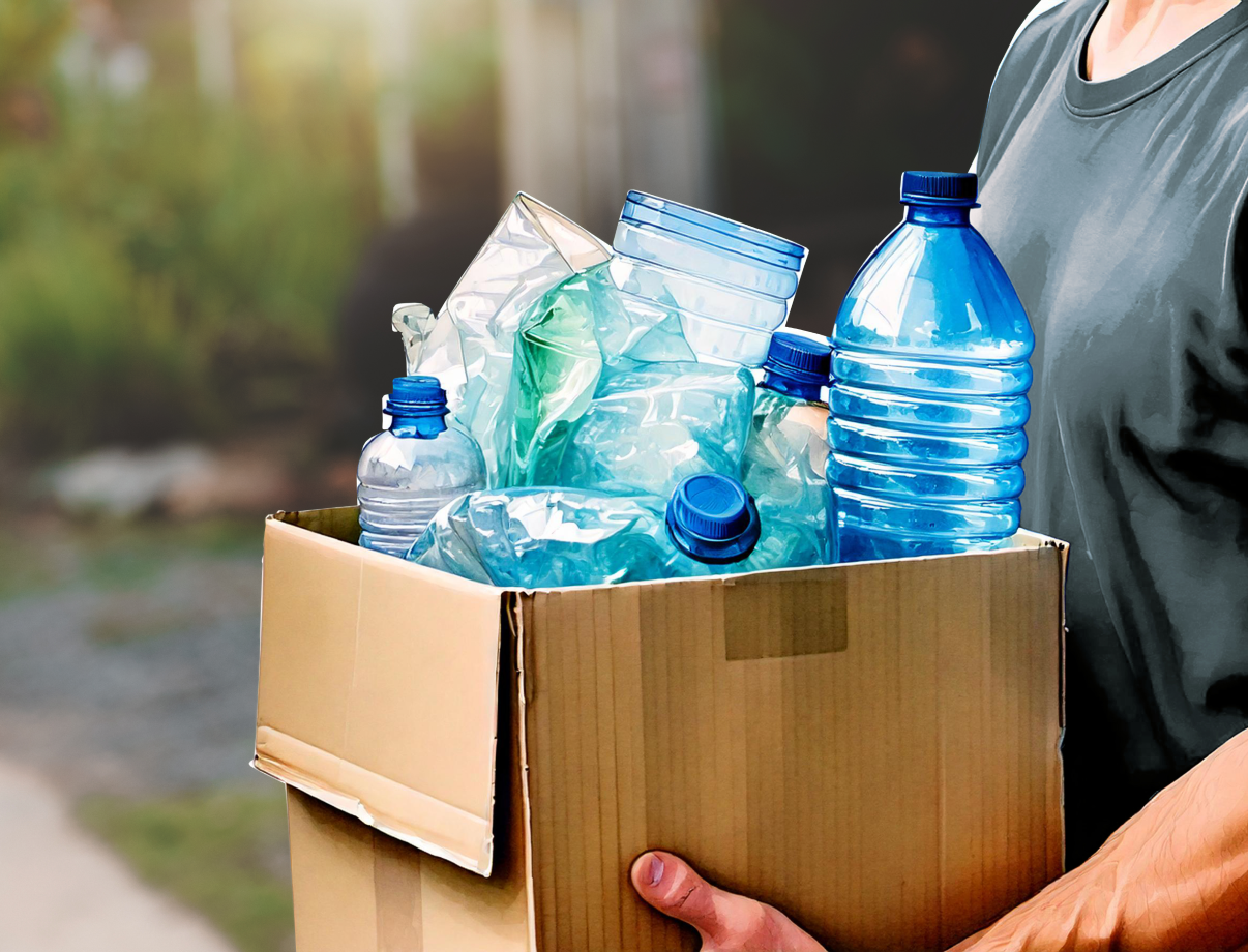 Box full of recyclable material